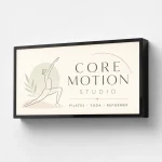 Kaseton reklamowy LED z profilem aluminiowym dla studia pilates
