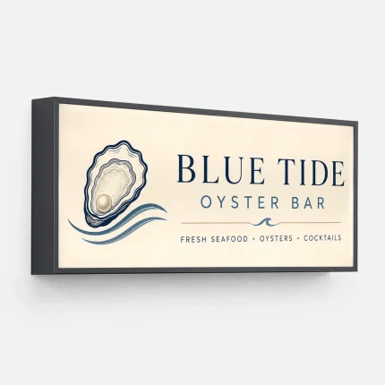 Podświetlany kaseton LED z profilem aluminiowym dla baru seafood