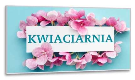 Kaseton reklamowy LED Profil aluminiowy z napisem Kwiaciarnia i kwiatami