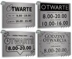 Srebrna tablica reklamowa Dibond szczotkowany z nadrukiem logo