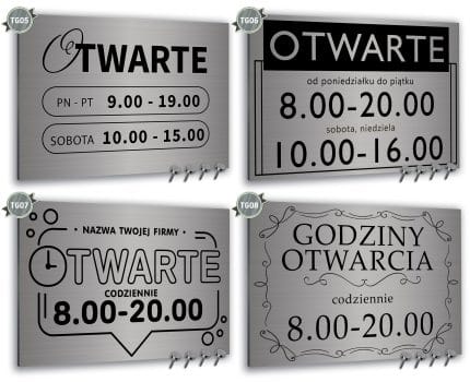 Srebrna tablica reklamowa Dibond szczotkowany z nadrukiem logo