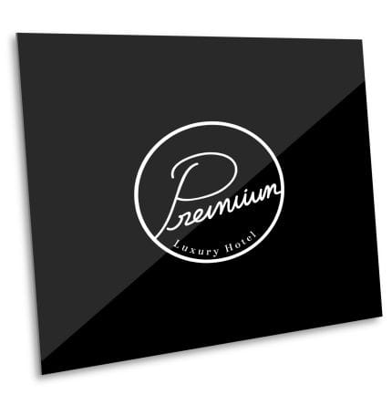 Tablica reklamowa Dibond czarna połysk z napisem Premium