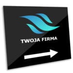 Czarna połysk tablica reklamowa Dibond z logiem Twoja Firma