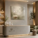 Obrazy na szkle w eleganckim salonie spa