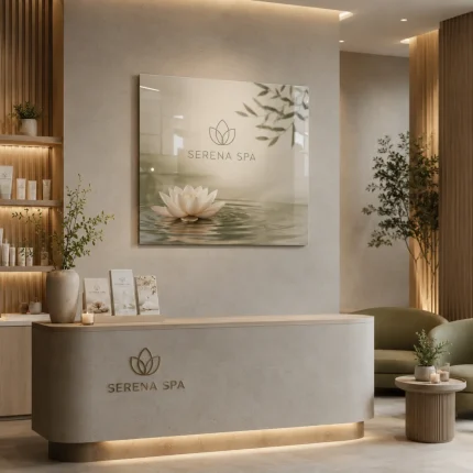 Obrazy na szkle w eleganckim salonie spa