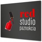 Czarna połysk tablica reklamowa Dibond z logiem Red Studio