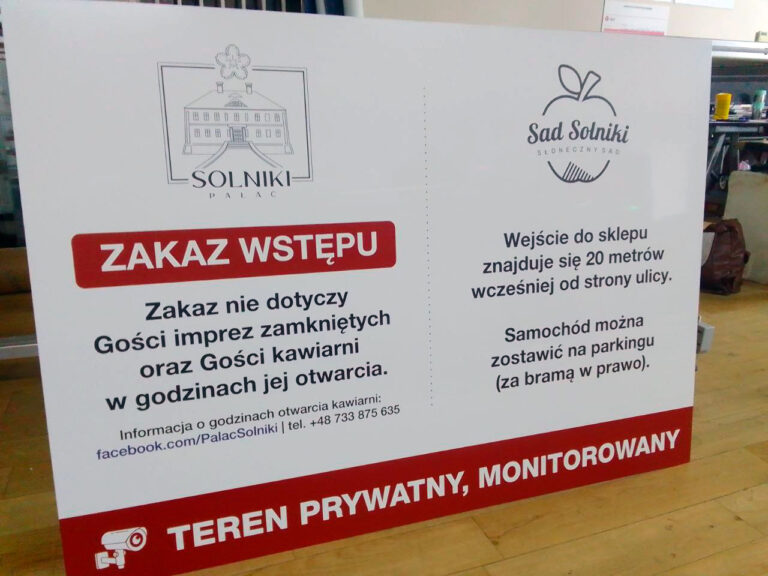 Druk UV na białym Dibondzie – zdjęcie 3