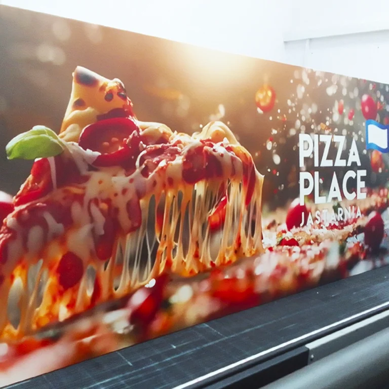 Drukowana tablica PCV z reklamą pizzy