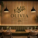 Dekoracyjne lamele ścienne z PCV w restauracji