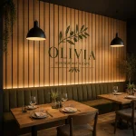 Dekoracyjne lamele ścienne z PCV w sali restauracyjnej