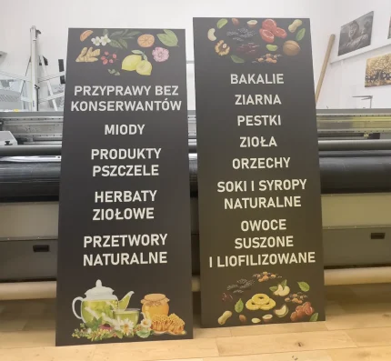 Naturalne produkty spożywcze – tablice i szyldy reklamowe