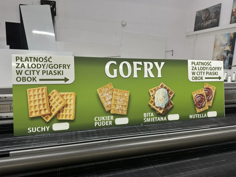 Gofry – tablice i szyldy reklamowe z menu dla lokalu