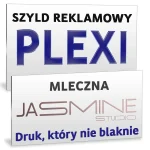 Szyld reklamowy z pleksi mleczna – Studio Jasmin