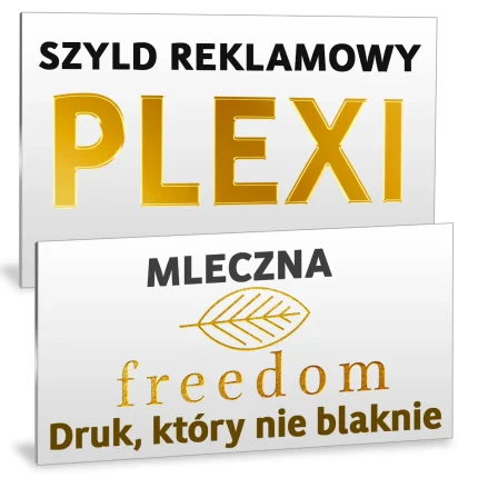Szyld reklamowy z pleksi mleczna – Freedom