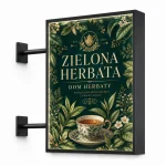 Kaseton reklamowy dwustronny LED antracyt dla herbaciarni