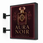 Antracytowy kaseton reklamowy dwustronny LED dla perfumerii