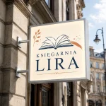 Kaseton reklamowy dwustronny ze srebrnego dibondu dla księgarni