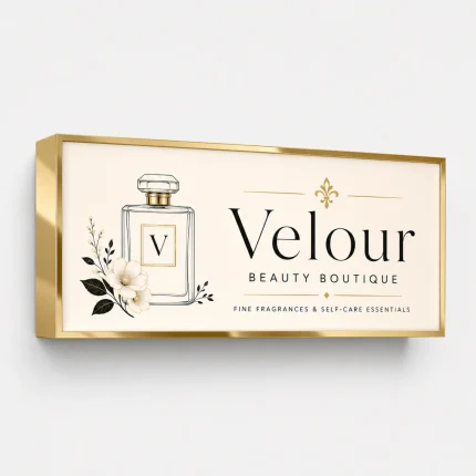 Kaseton reklamowy z dibondu na wymiar dla salonu beauty