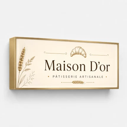 Kaseton reklamowy z dibondu na wymiar dla patisserie