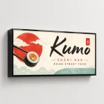 Kaseton reklamowy z dibondu na wymiar z grafiką sushi