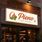 Kaseton reklamowy z dibondu na wymiar dla pizzerii