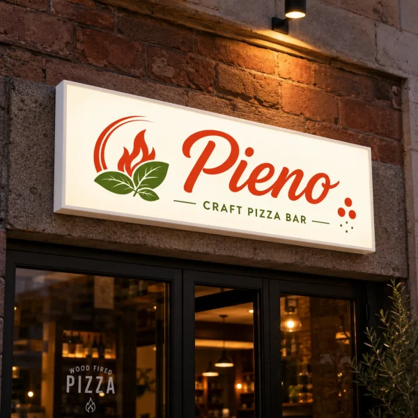 Kaseton reklamowy z dibondu na wymiar dla pizzerii