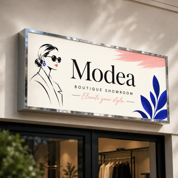 Kaseton reklamowy z dibondu na wymiar z modną grafiką