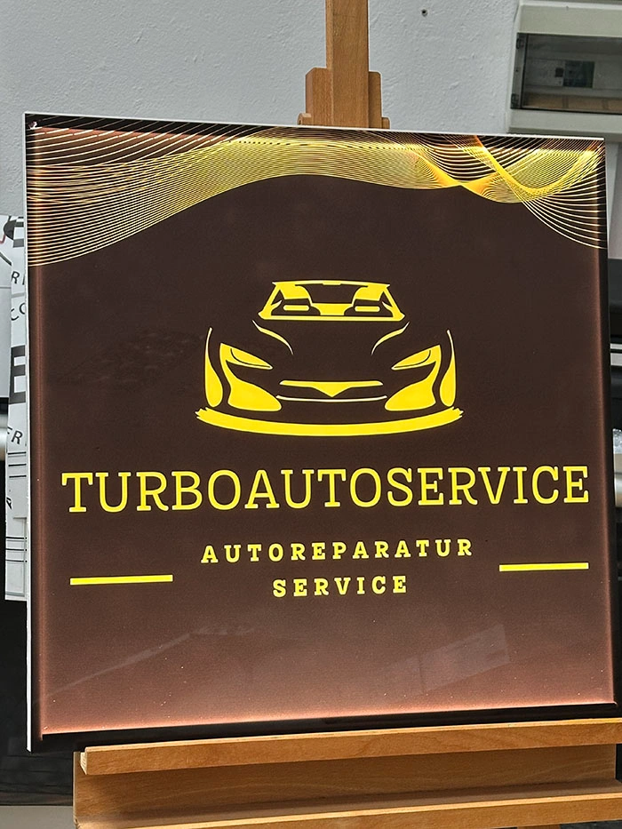 Szyld warsztatu samochodowego TurboAutoService – tablice i szyldy reklamowe