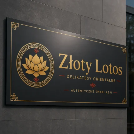 Szyld reklamowy z dibondu antracytowy dla kwiaciarni