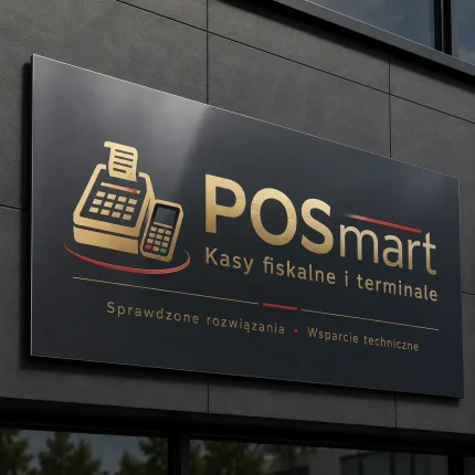 Szyld reklamowy z dibondu antracytowy dla sklepu