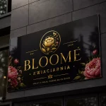 Szyld reklamowy z dibondu czarny dla salonu paznokci
