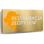 Szyld reklamowy z zaginanym bokiem złoty – szyld zaginany 3D Dibond