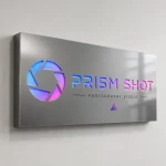 Kaseton z dibondu z kolorowymi napisami LED dla studia fotograficznego