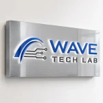 Kaseton z dibondu z wypukłym logo dla firmy technologicznej