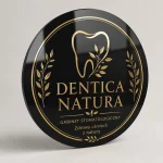 Szyld okrągły z dibondu czarny Dentica Natura