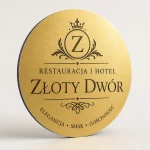 Złoty szczotkowany szyld z dibondu do hotelu i restauracji