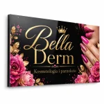 Czarny szyld reklamowy z zaginanym bokiem do salonu beauty