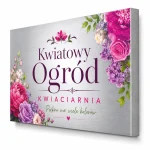 Srebrny szczotkowany szyld z dibondu do pracowni florystycznej