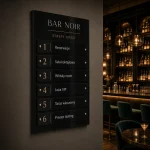 Tablica informacyjna zbiorcza Dibond czarna do cocktail baru