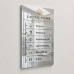 Tablica informacyjna zbiorcza Dibond dla hotelu i spa