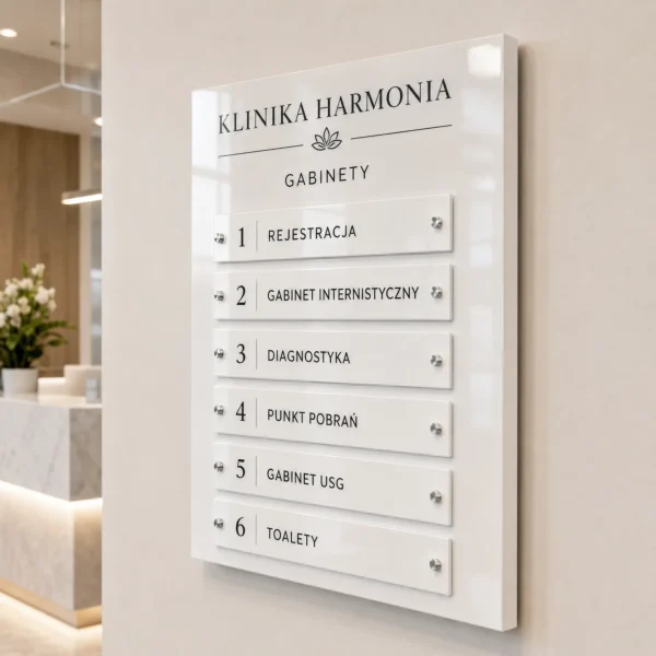 Ścienna tablica informacyjna zbiorcza z Dibond