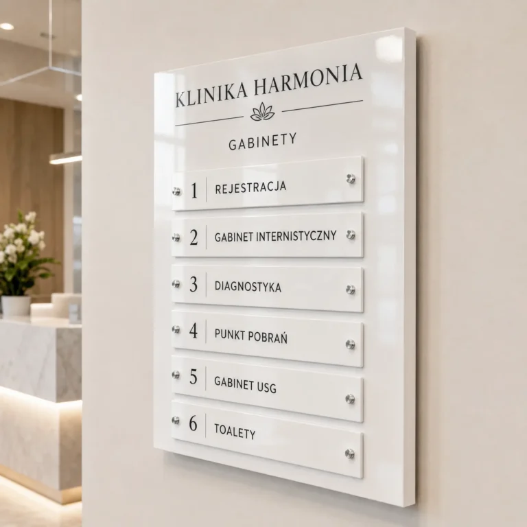 Ścienna tablica informacyjna zbiorcza z Dibond
