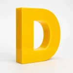Żółta litera 3D podświetlana z plexi