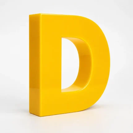 Żółta litera 3D podświetlana z plexi