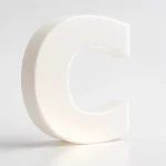 Biała litera 3D z mlecznej plexi LED