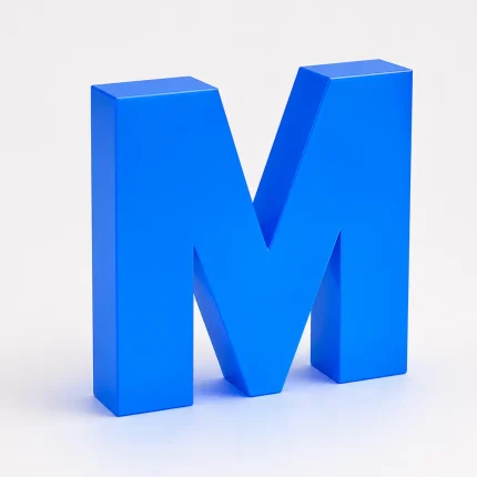 Niebieska litera 3D z plexi do szyldu reklamowego