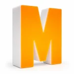 Litera M 3D z plexi podświetlana LED