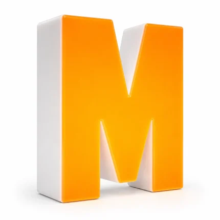 Litera M 3D z plexi podświetlana LED