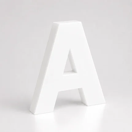 Mleczna litera 3D z plexi podświetlana LED
