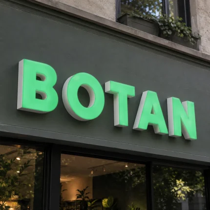 Zielone litery 3D z plexi i dibondu – BOTAN
